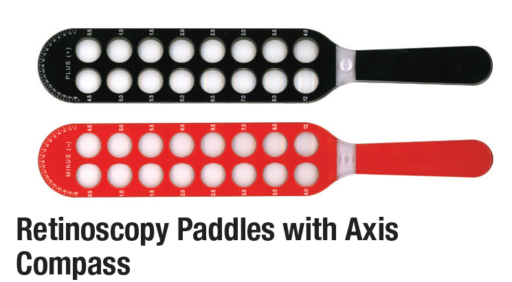 Retinoscopy Paddles with Axis Compass
