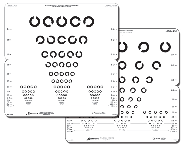 8 Position Landolt C Folding Wall Chart (10 feet/3 meters)