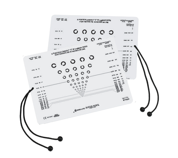 8 Position Landolt C Near Vision Card (16 inches/40 centimeters)