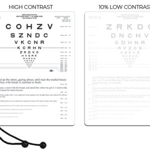 Combination Near Vision and Reading Card with High Contrast and 10% Low Contrast