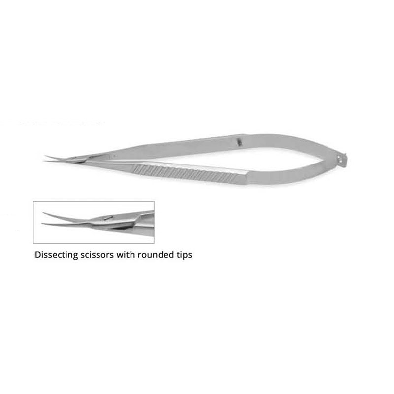 Ultra Fine Curved Scissors Flat Handle