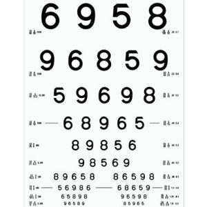 LEA NUMBERS Translucent Distance Chart (13 feet/4 meters)