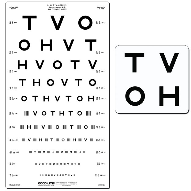 Crowded HOTV Translucent Chart (10 feet/3 meters)