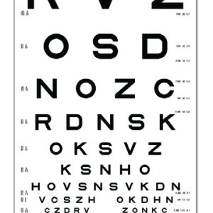 Sloan Letters Translucent Chart (20 feet/6 meters)