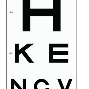 Low Vision Sloan Letters Translucent Chart (20 feet/6 meters)