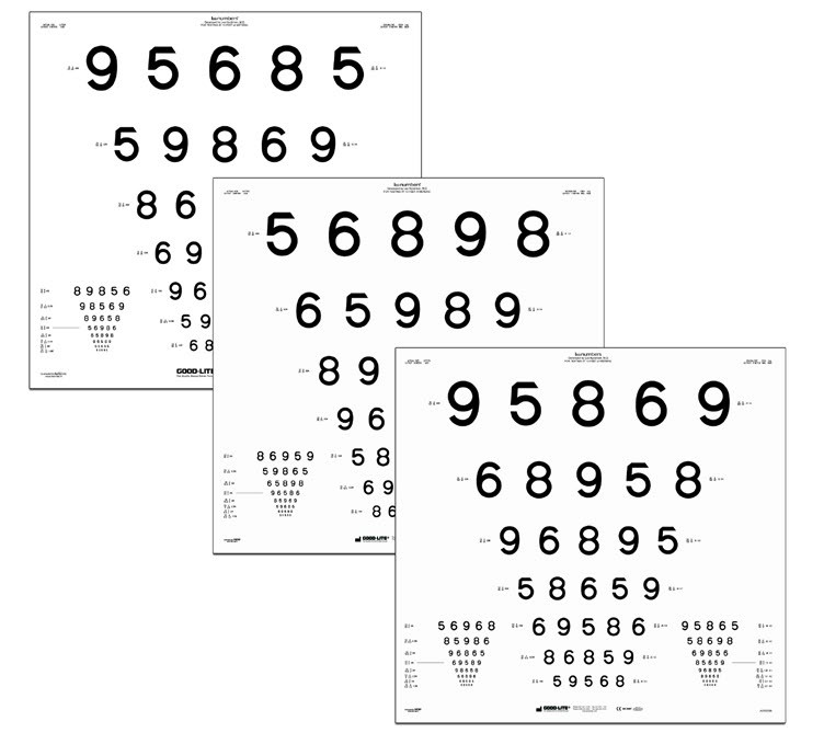 LEA NUMBERS ETDRS Translucent Distance Chart (13 feet/4 meters)