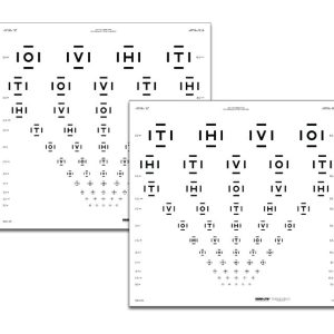 Crowded HOTV ETDRS Translucent Distance Chart (13 feet/4 meters)