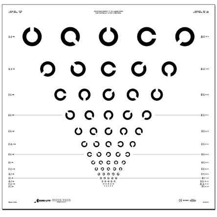 8 Position Landolt C ETDRS Translucent Distance Charts (13 feet/4 meters)