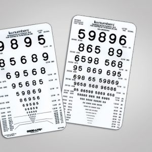 LEA NUMBERS Pocket-Sized Near Vision Card (16 inches/40 centimeters)
