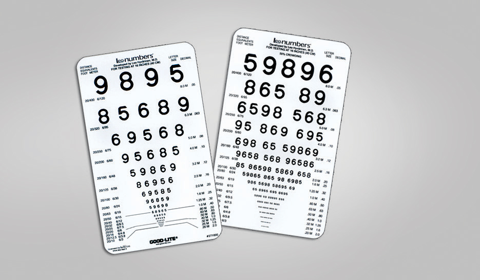 LEA NUMBERS Pocket-Sized Near Vision Card (16 inches/40 centimeters)