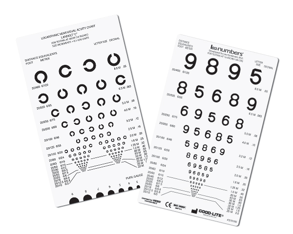 LEA NUMBERS and Landolt C Pocket-Sized Near Vision Card