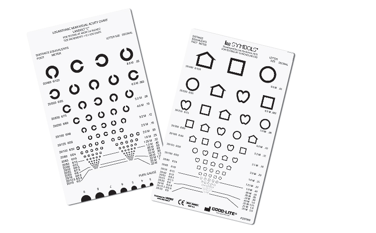 LEA SYMBOLS and Landolt C Pocket-Sized Near Vision Card