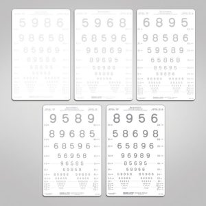 LEA NUMBERS Low Contrast Charts for Illuminated Cabinet