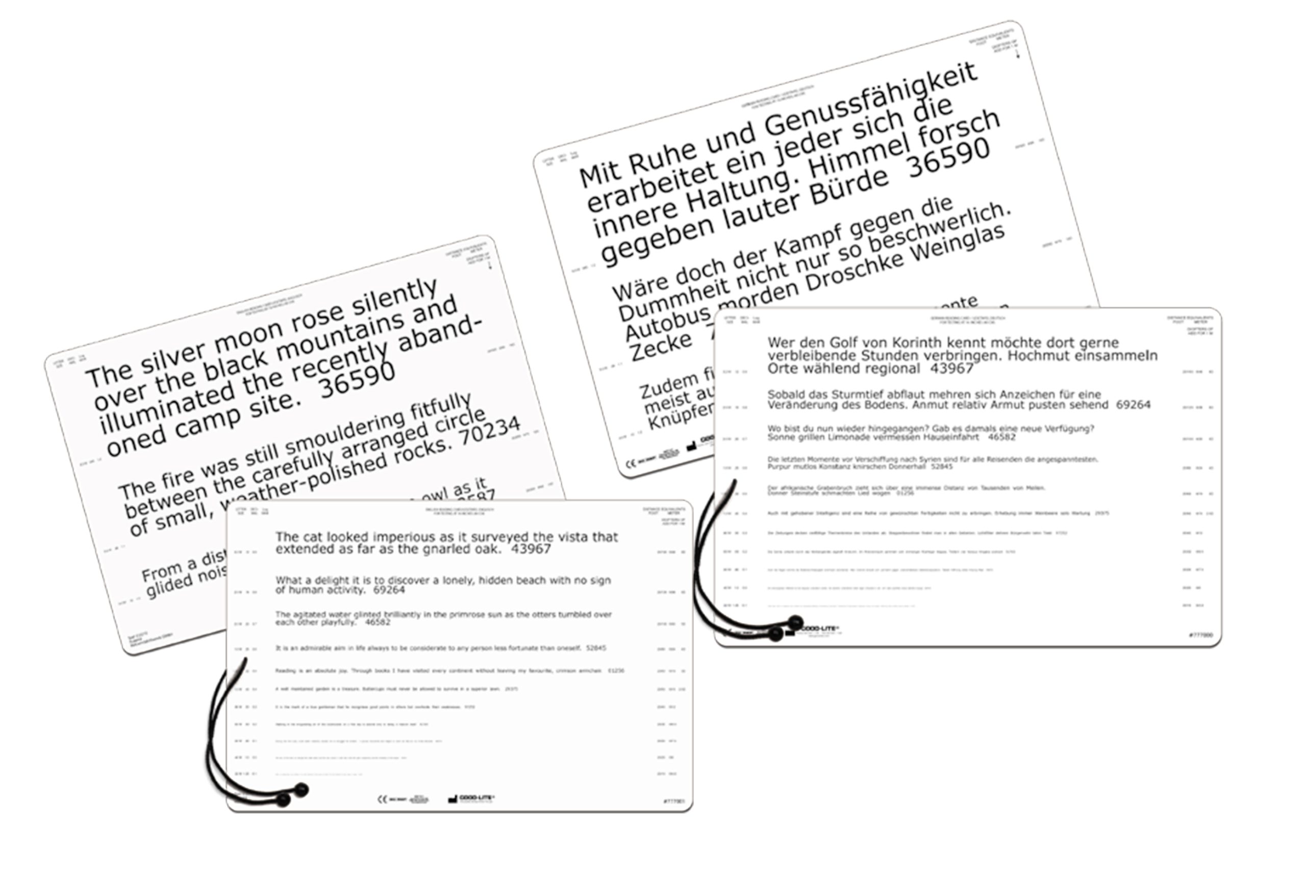 Low Vision Reading Card