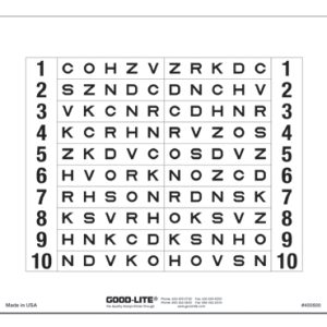 Magnetic Sloan Letters Chart (20 feet/6 meters)