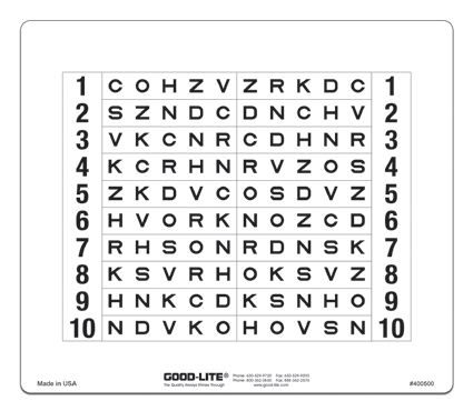 Magnetic Sloan Letters Chart (20 feet/6 meters)