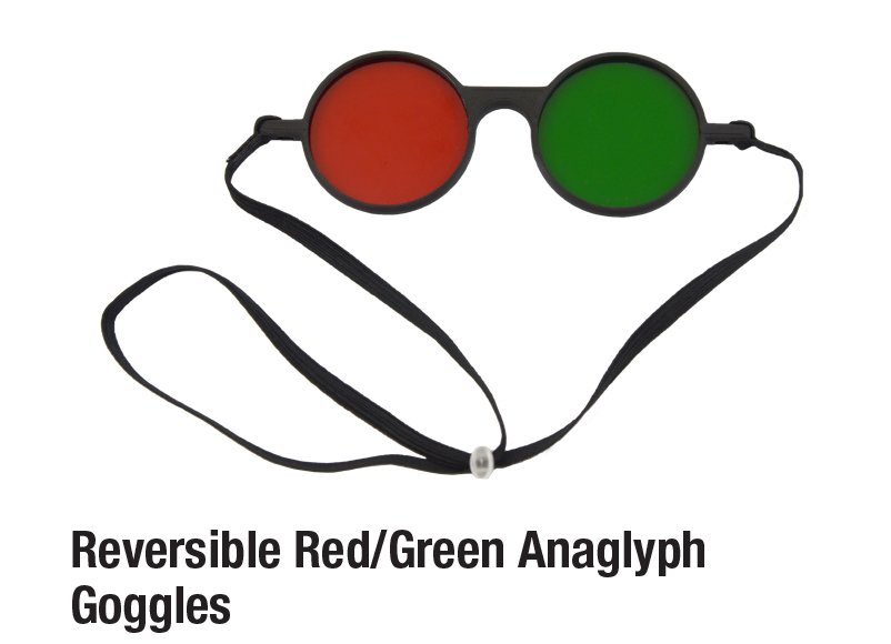 Reversible Red/Green Anaglyph Goggles