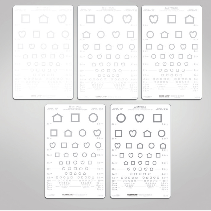 LEA SYMBOLS Translucent Low Contrast Charts for Illuminated Cabinet